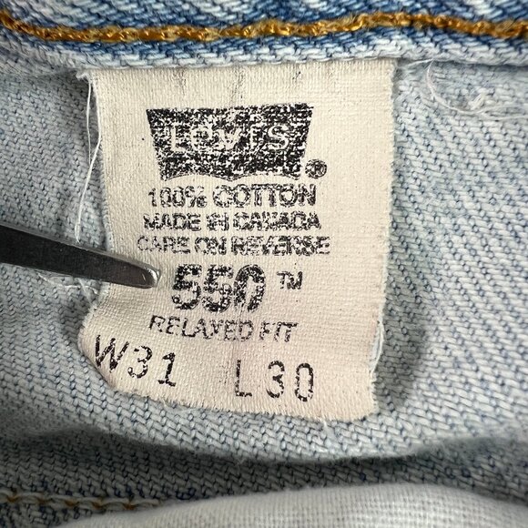 VTG Levi's Jean Men 29x29* 550 Relaxed Straight Light Blue Faded Denim Tag 31x30 - Picture 8 of 16